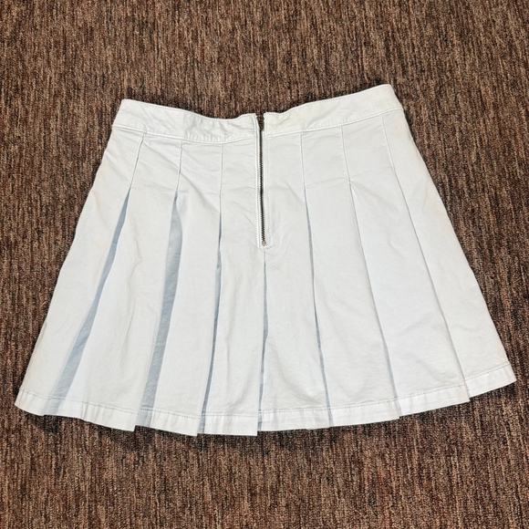 American Eagle Glacial Blue Pleated Mini Skirt Academia Preppy 8 - Picture 2 of 8